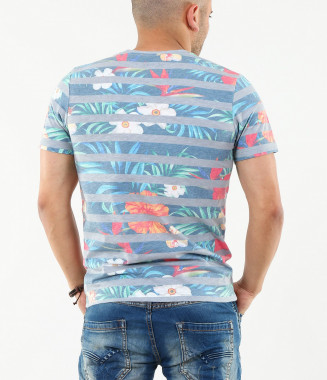 Мъжка пъстра синя тениска-4724 2