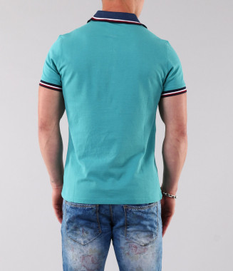 Мъжка тюркоазена тениска с яка 2