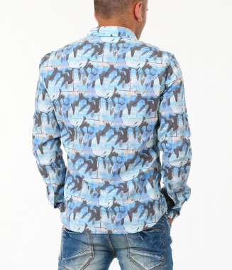 Мъжка синя риза с дълъг... 2