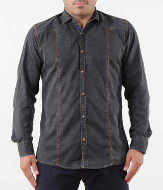 Спортна риза с дънков кант...