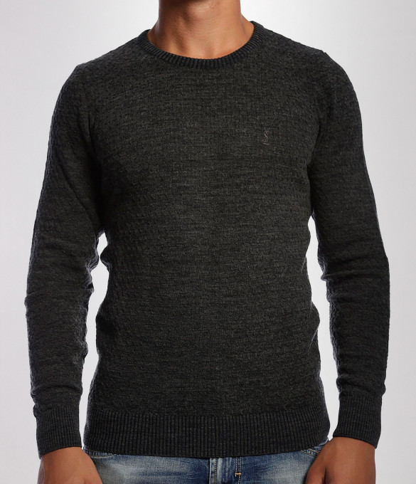 Мъжки стилен изчистен пуловер-17511