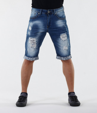 Мъжки къси дънки с актуален...