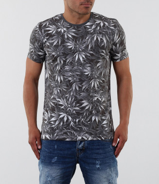 Мъжка сиво-бяла тениска