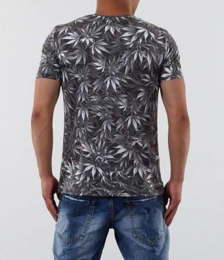 Мъжка сиво-бяла тениска 2