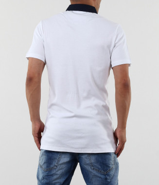 Мъжка бяла тениска с яка 2