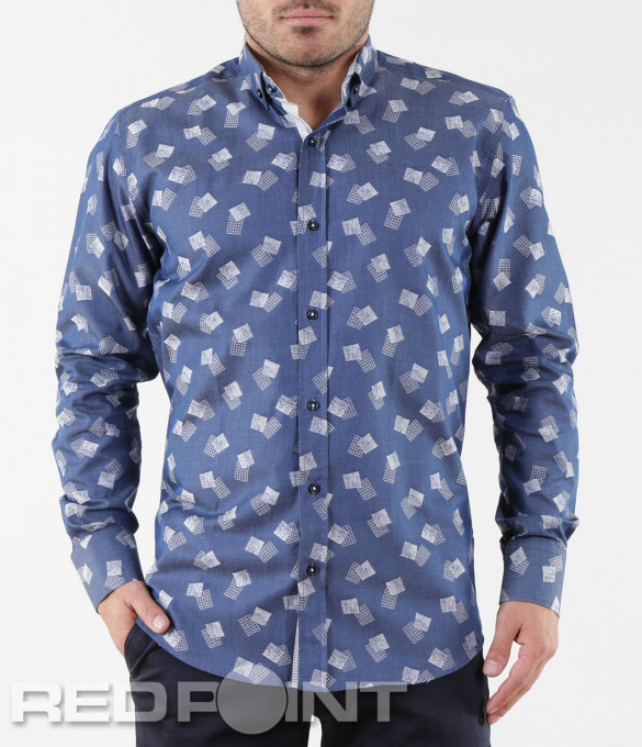 Свежа синя риза 5659 - Син