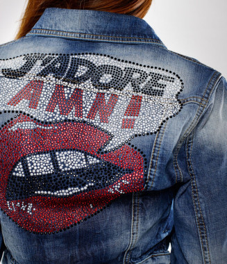 Дамско дънково яке-2492 2