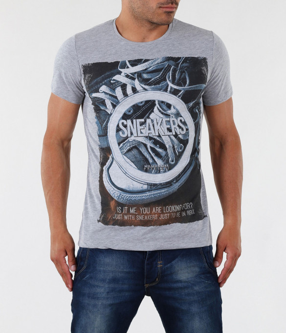 Сива мъжка тениска