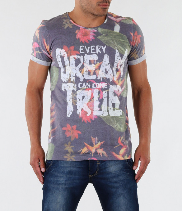 Мъжка тениска с флорални мотиви