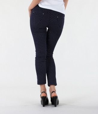 Дамски тъмно син панталон 2