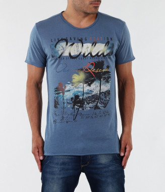 Мъжка тениска с надписи-3224