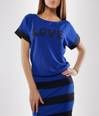 Дамска тъмно синя блуза