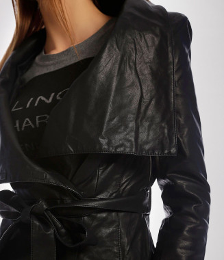 Дамско черно яке 2