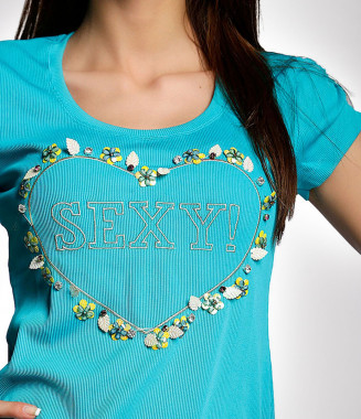 Дамска синя тениска 2