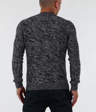 Мъжки черно-бял пуловер  2