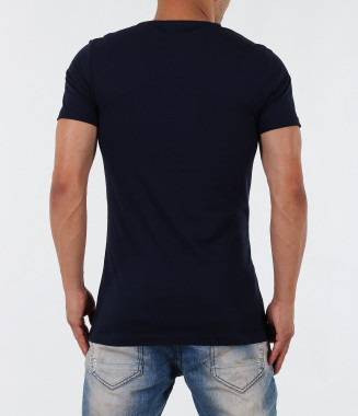 Мъжка синя тениска с  надпис 2