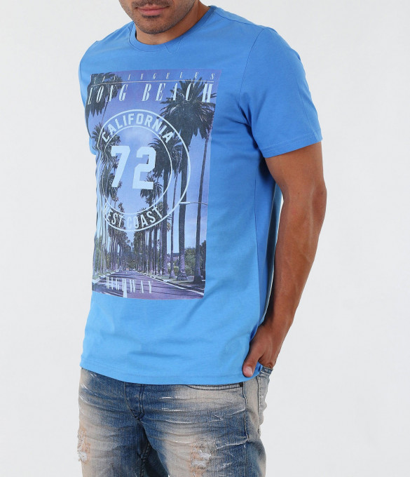 Мъжка синя тениска-3308