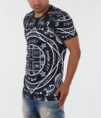 Мъжка черна тениска-3305