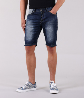 Мъжки къси дънки с избелял...