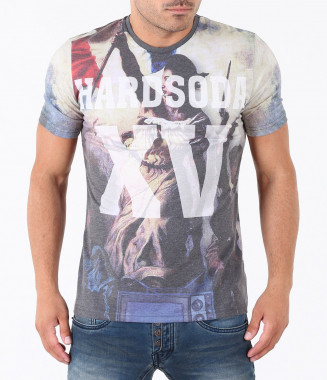 Мъжка цветна тениска с...