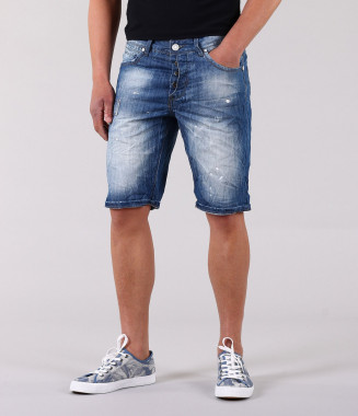  Мъжки къси дънки с бели...