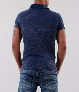 Мъжка тениска с шал яка  2