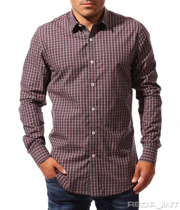 Ежедневна карирана риза 8402 - Лилав