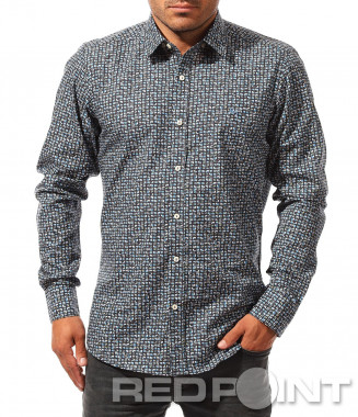 Ефектна риза с принт 8455 -...