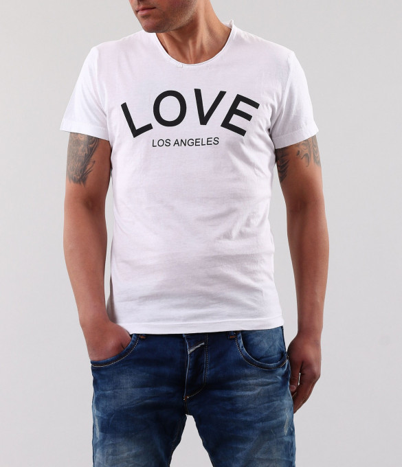 Мъжка тениска с модерен принт-17311