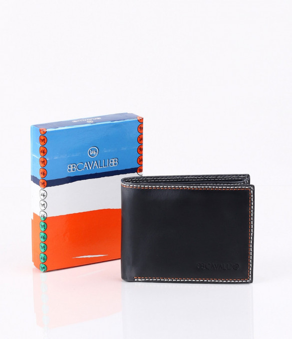 Мъжко черно портмоне-3618