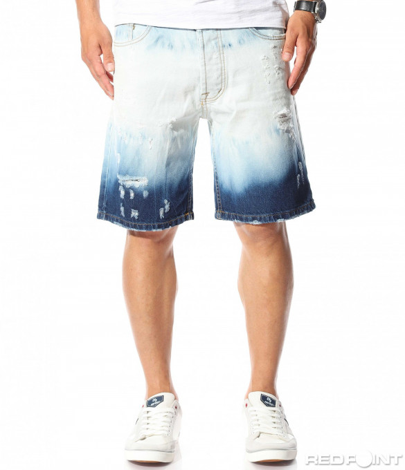 Авангардни къси дънки 9767 - Син