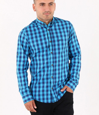 Мъжка модерна карирана...