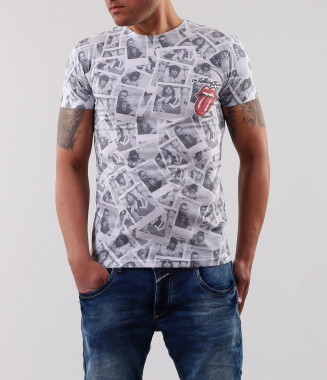 Мъжка черно-бяла тениска-17380