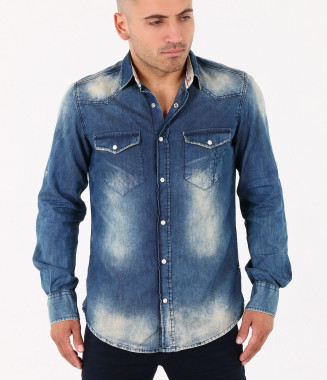 Мъжка дънкена ризa-3714