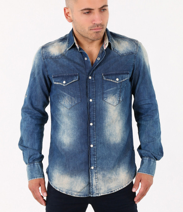 Мъжка дънкена ризa-3714