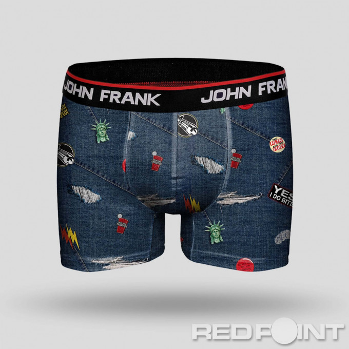 Стилни боксерки с принт 8827 - Син