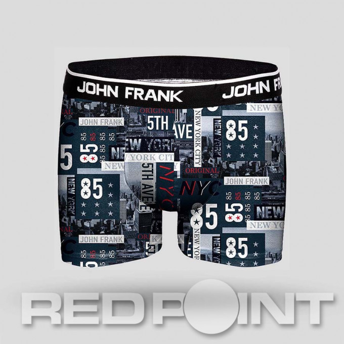 Черно бели памучни боксерки 9079 - Сив