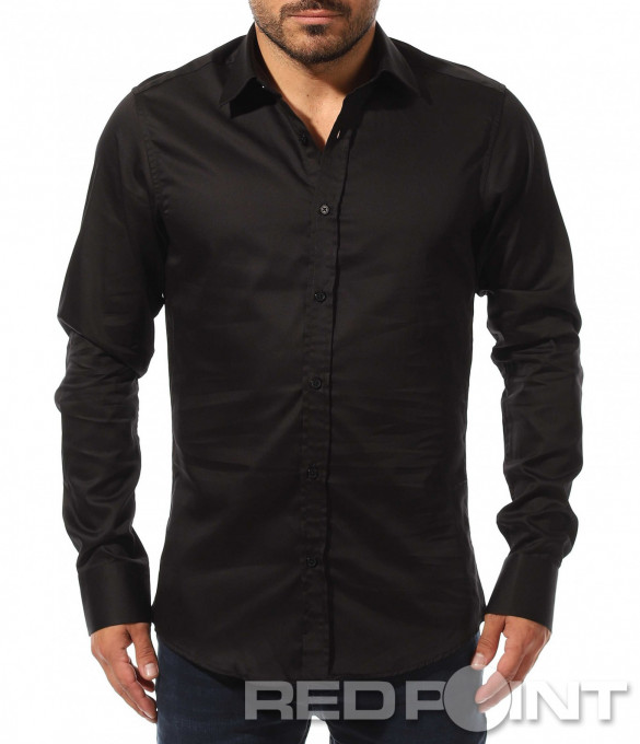 Елегантна вталена риза 10464 - Черен