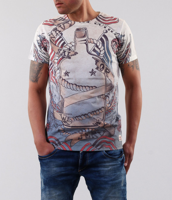 Мъжка тениска с цветно лице