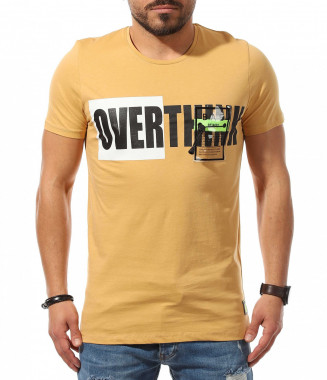 Жълта тениска с релефен...