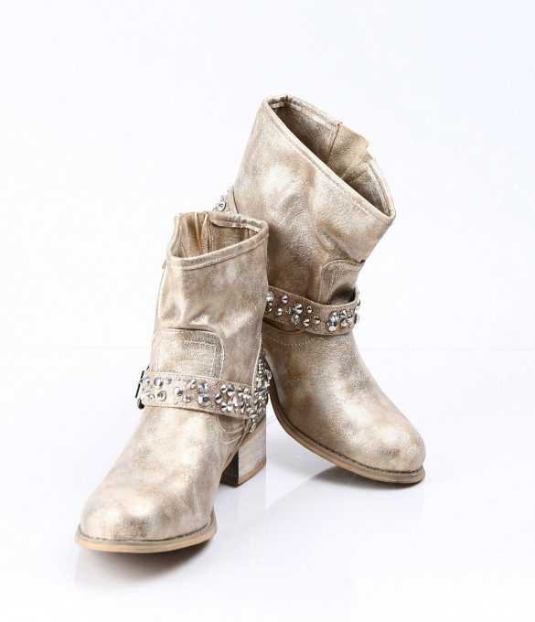 Дамски златисти боти-1810