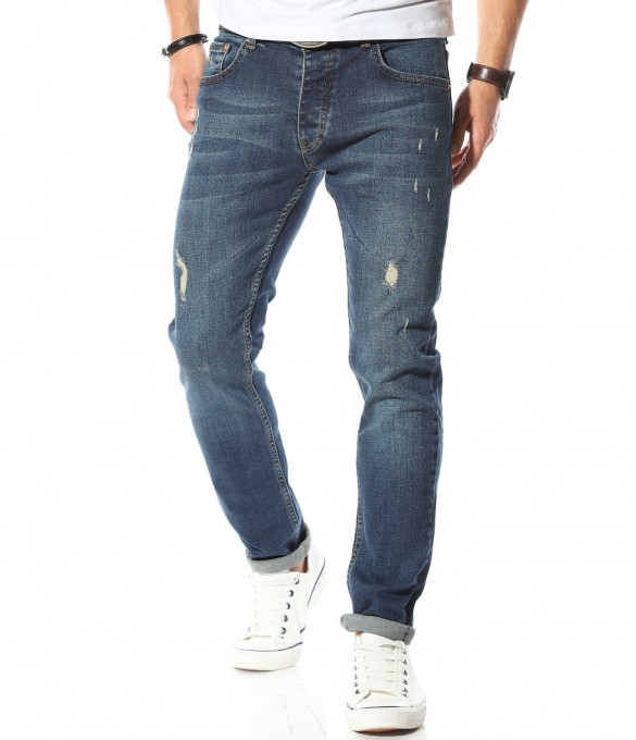 Джинси с кръпки Red Point 10825 - Син