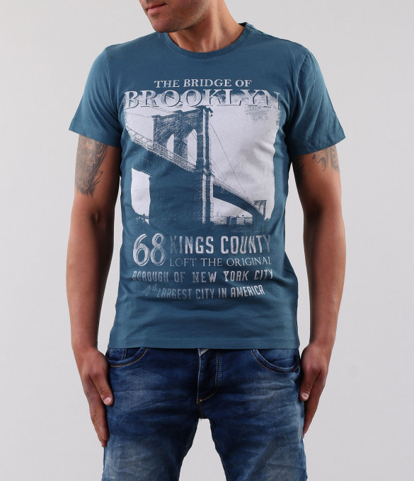 Мъжка тениска с модерна апликация-17331