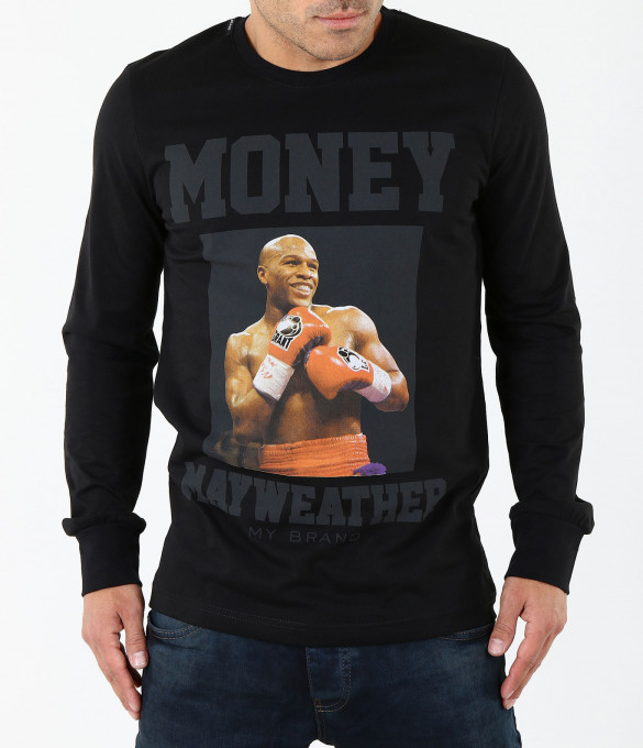 Мъжка черна блуза-3894