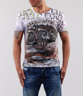 Мъжка тениска с цветен...