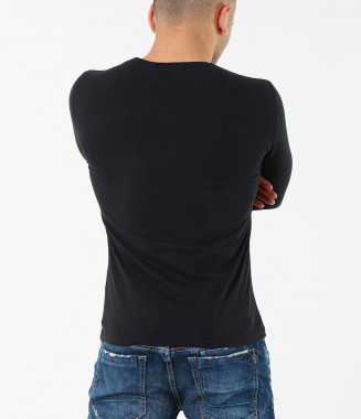 Мъжка черна вталена блуза-3932 2