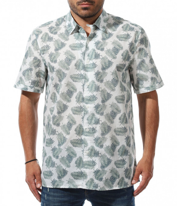 Лятна риза с къс ръкав 11214 - Бял