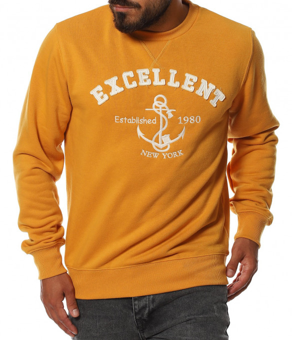 Ватирана спортна блуза 11410 - Жълт