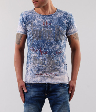 Мъжка тениска с избелял ефект