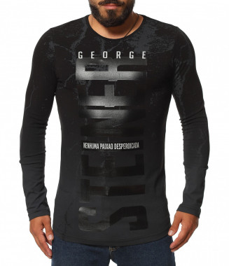 Памучна тениска с дълъг...